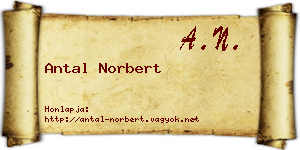 Antal Norbert névjegykártya